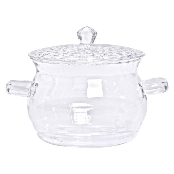 Скляна каструля прозора з кришкою 2 (л) жаростійка HP-33-1 (36578)