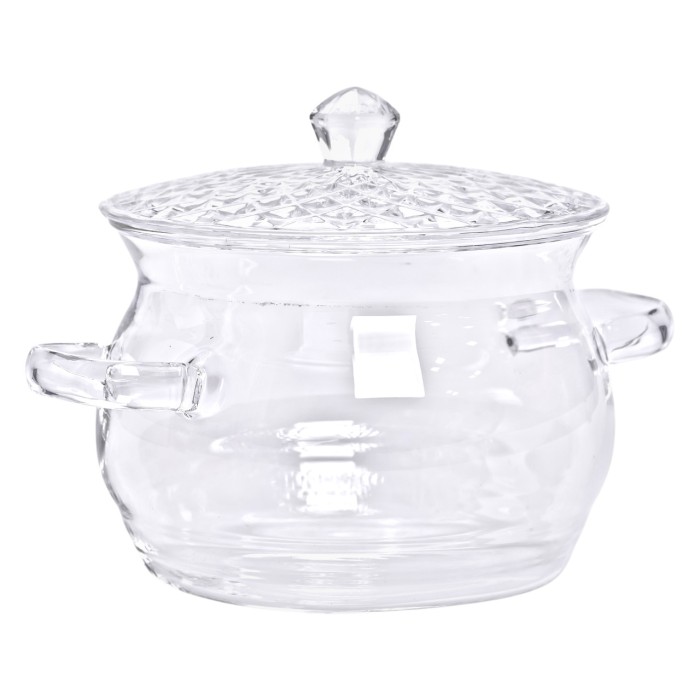 Скляна каструля прозора з кришкою 2 (л) жаростійка HP-33-1 (36578)