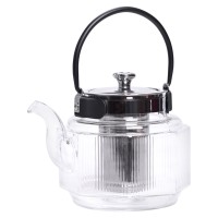 Заварник скляний чайник 1.1 л з ручкою і фільтром прозорий HP-33-4 (49786)