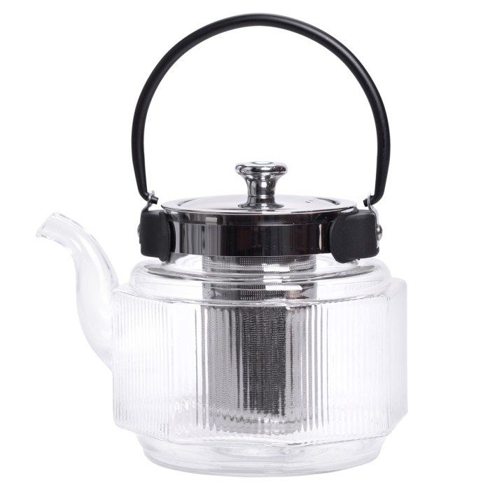 Заварник скляний чайник 1.1 л з ручкою і фільтром прозорий HP-33-4 (49786)