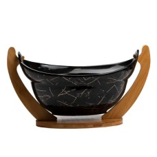 Фруктовниця керамічна 32 x 18,5 x 18 см з бамбуковою підставкою (17408)
