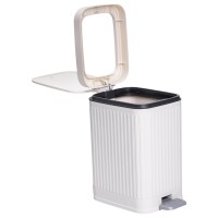 Відро для сміття з педаллю 5л відро для сміття з кришкою і педаллю Білий HP-45-11BE (42787)