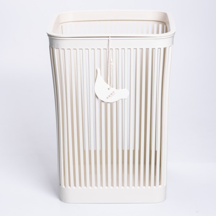 Кошик для сміття пластиковий в офіс для паперу 22×22×30 (см) кошик під сміття 8 (л) відро для сміття Бежевий HP-45-9BE (45134)