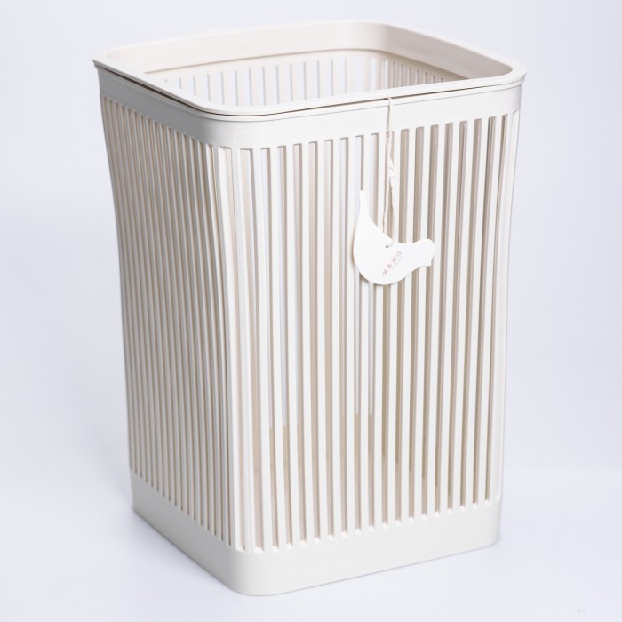 Кошик для сміття пластиковий в офіс для паперу 22×22×30 (см) кошик під сміття 8 (л) відро для сміття Бежевий HP-45-9BE (45134)