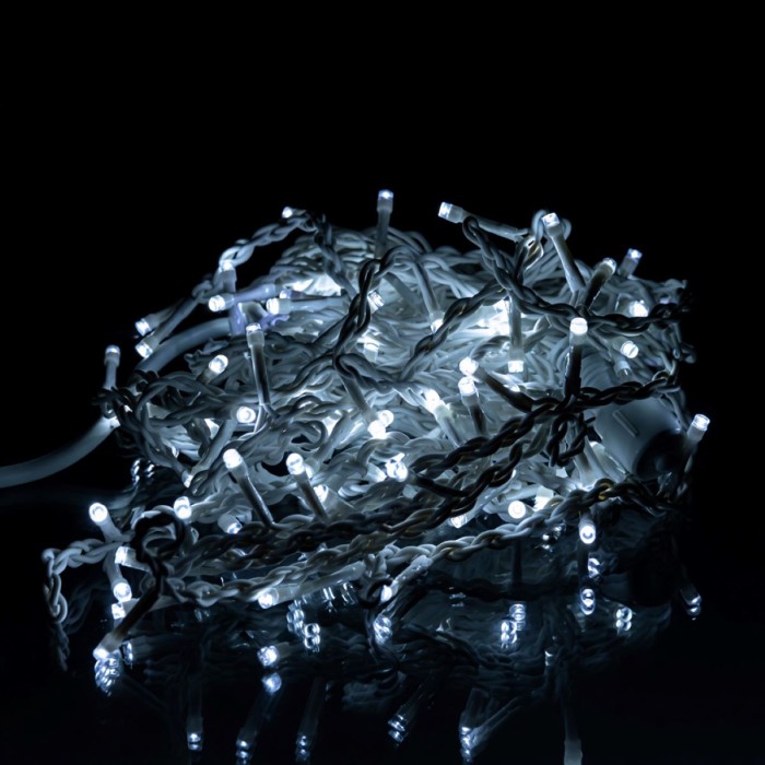 Новорічна гірлянда вулична Бахрома 6 м 105 LED білий провід Білий 6МWW (23793)
