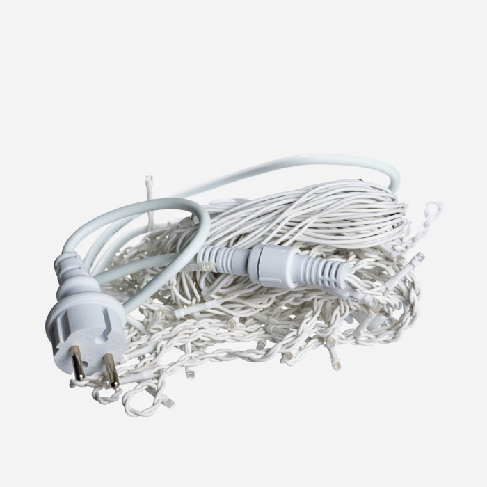 Новорічна гірлянда вулична Бахрома 6 м 105 LED білий провід Білий 6МWW (23793)