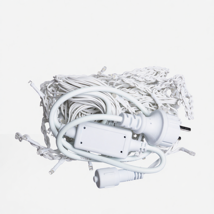 Новорічна гірлянда вулична Бахрома 6 м 105 LED білий провід Синій 6МWBL (88543)