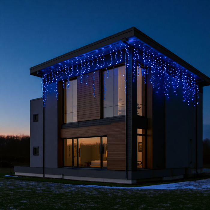 Вулична гірлянда Бахрома 25 м 405 LED чорний провід Синій 25MBBL (11187)