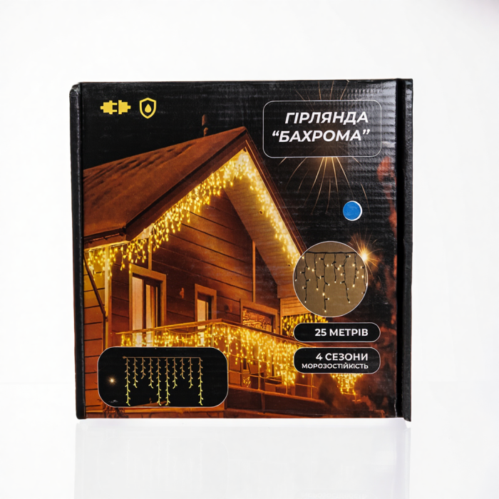 Вулична гірлянда Бахрома 25 м 405 LED чорний провід Синій 25MBBL (11187)