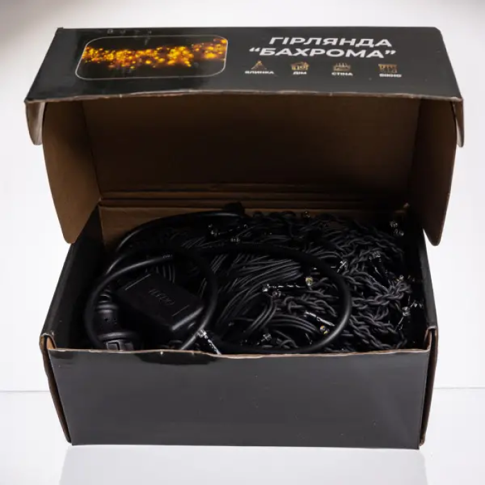 Вулична гірлянда Бахрома 20 м 335 LED чорний провід Жовтий 20MBY (35756)