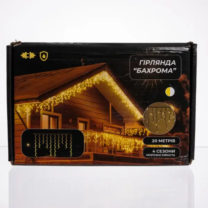 Вулична гірлянда Бахрома 20 м 335 LED чорний провід Жовтий 20MBY (35756)