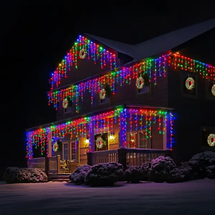 Вулична гірлянда Бахрома 50 м 600 LED білий провід Мультиколір 50MWML (14751)