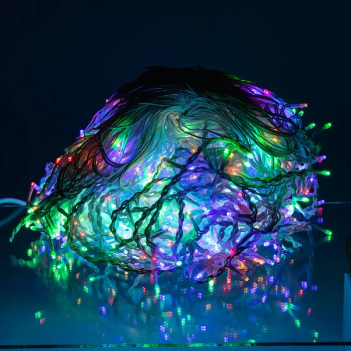 Вулична гірлянда Бахрома 50 м 600 LED білий провід Мультиколір 50MWML (14751)