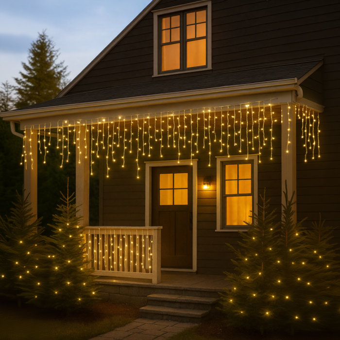 Вулична гірлянда Бахрома 12 м 200 LED білий провід Жовтий 12MWY (72175)