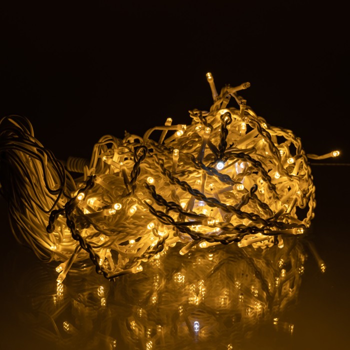 Вулична гірлянда Бахрома 12 м 200 LED білий провід Жовтий 12MWY (72175)