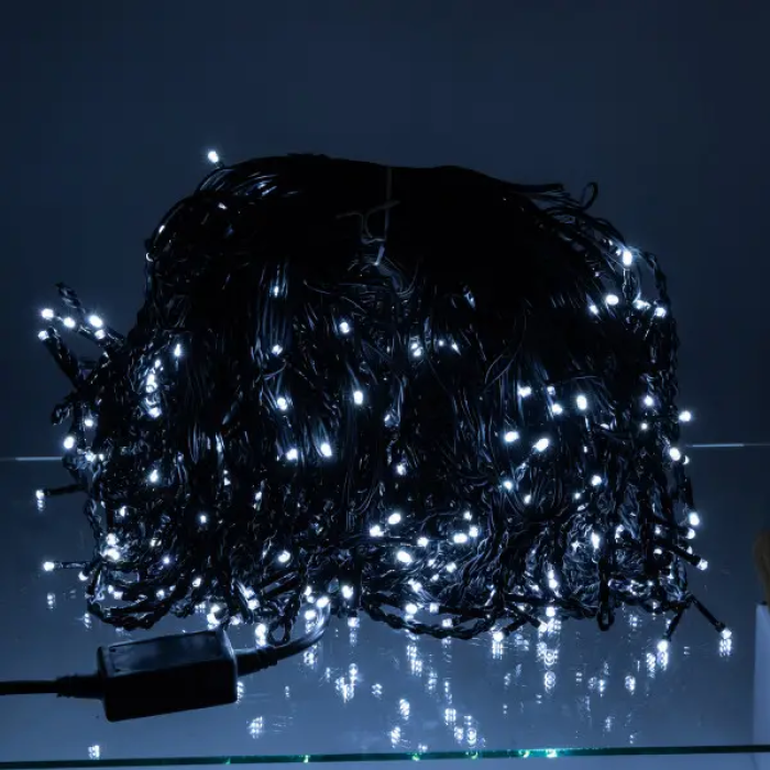 Вулична гірлянда Бахрома 50 м 840 LED чорний провід Білий 50MBW (17095)