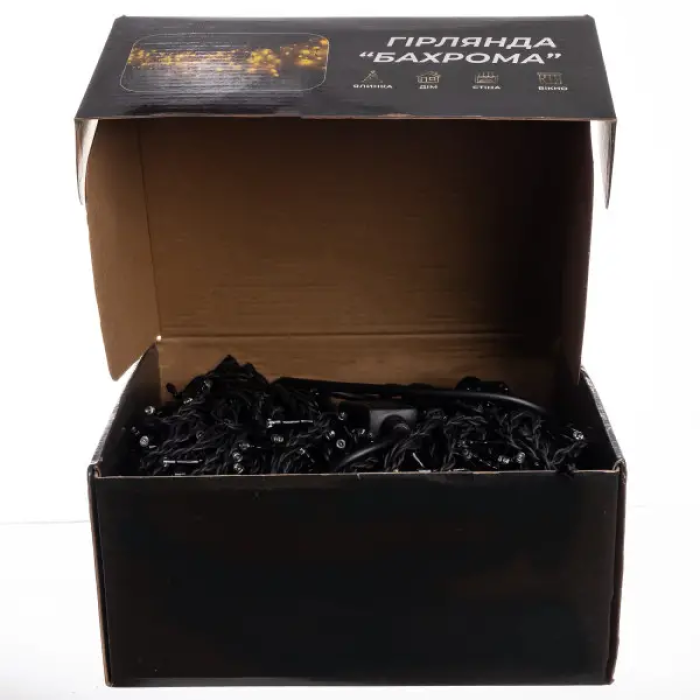 Вулична гірлянда Бахрома 50 м 840 LED чорний провід Білий 50MBW (17095)