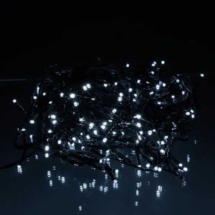 Вулична гірлянда бахрома 12 м 200 led чорний провід чорний провід Білий 12MBW (37387)