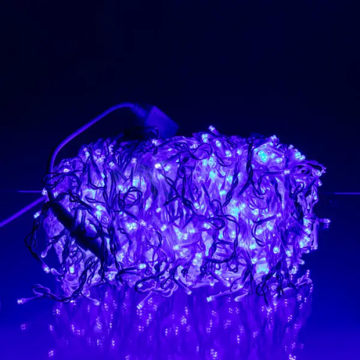 Вулична гірлянда Бахрома 50 м 600 LED білий провід Синій 50MWBL (41901)