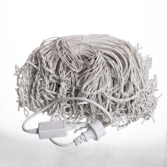 Вулична гірлянда Бахрома 50 м 600 LED білий провід Синій 50MWBL (41901)