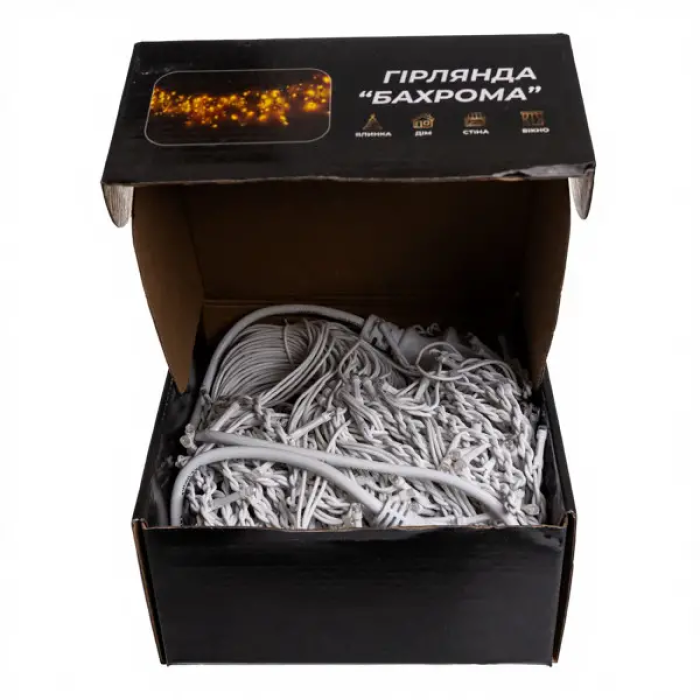 Вулична гірлянда Бахрома 25 м 405 LED гірлянда штора білий провід Багатобарвність 25MWML (34334)