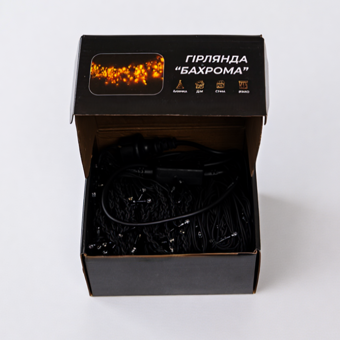Вулична гірлянда Бахрома 25 м 405 LED чорний провід Жовтий 25MBY (54341)