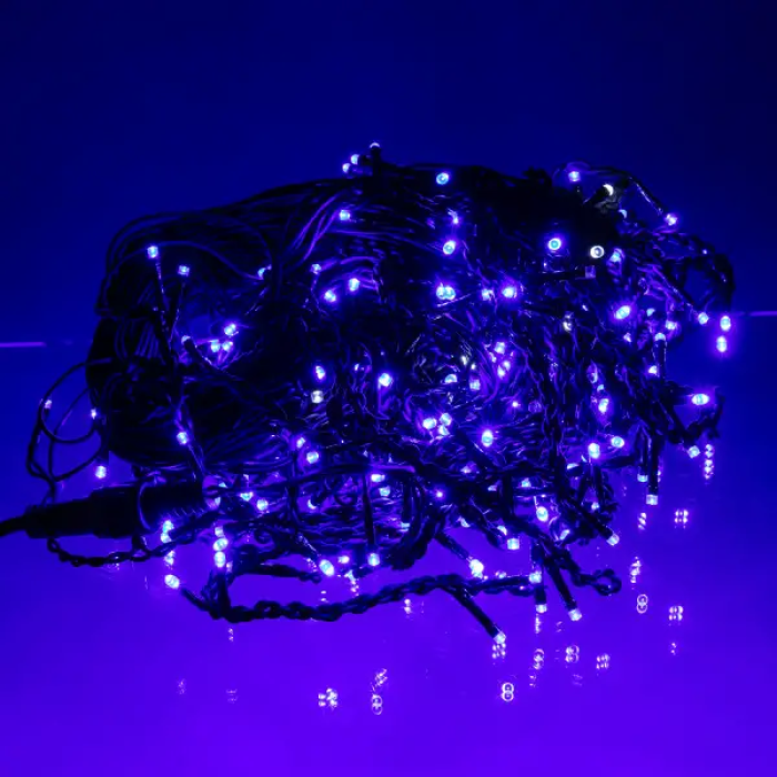 Вулична гірлянда Бахрома 20 м 335 LED гірлянда штора чорний провід Синій 20MBBL (19083)