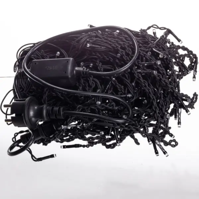 Вулична гірлянда Бахрома 20 м 335 LED гірлянда штора чорний провід Синій 20MBBL (19083)