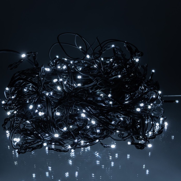 Вулична гірлянда Бахрома 20 м 335 LED гірлянда штора чорний провід Білий 20MBW (70869)