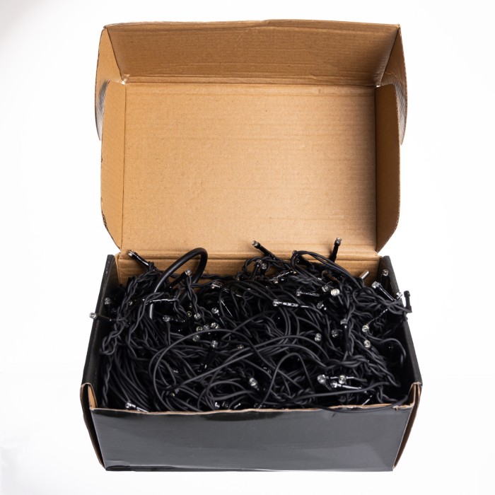 Вулична гірлянда Бахрома 20 м 335 LED гірлянда штора чорний провід Білий 20MBW (70869)