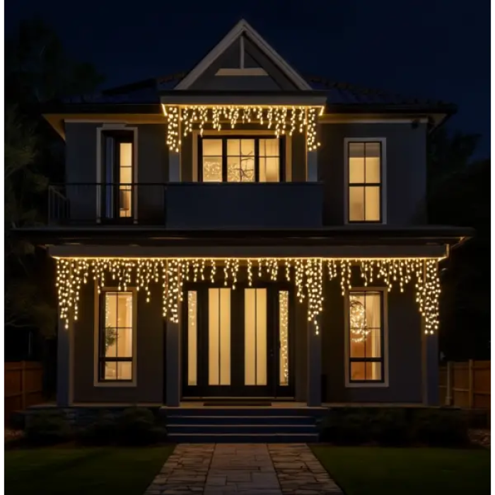 Вулична гірлянда Бахрома 25 м 405 LED гірлянда штора білий провід Жовтий 25MWY (25337)