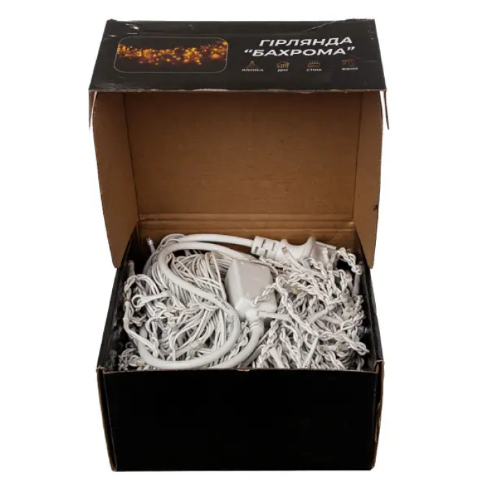 Вулична гірлянда Бахрома 25 м 405 LED гірлянда штора білий провід Жовтий 25MWY (25337)