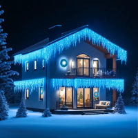 Вулична гірлянда Бахрома 50 м 840 LED чорний провід Синій 50MBBL (43330)