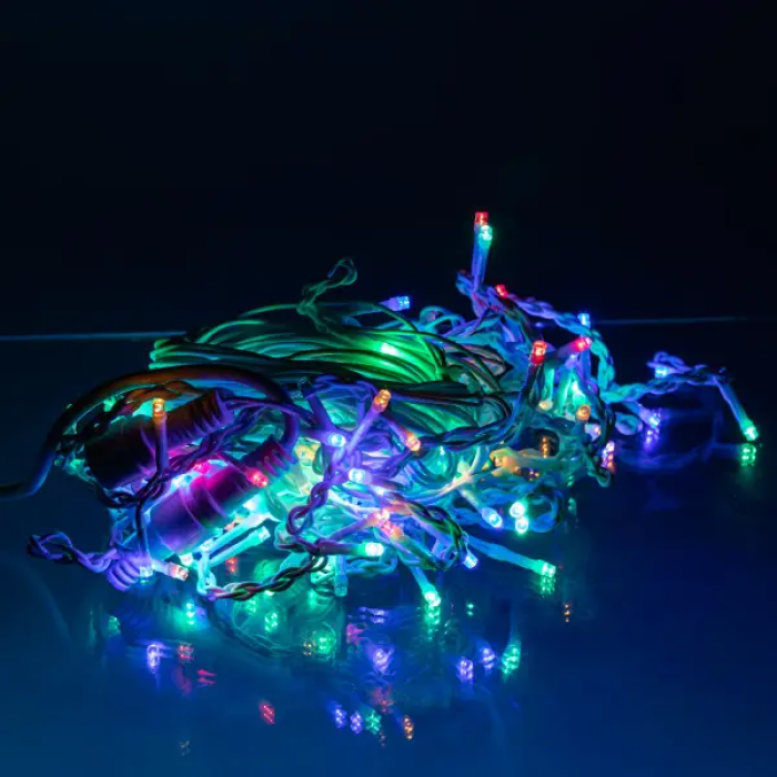 Вулична гірлянда Бахрома 12 м 200 LED білий провід Мультиколор 12MWML (43575)