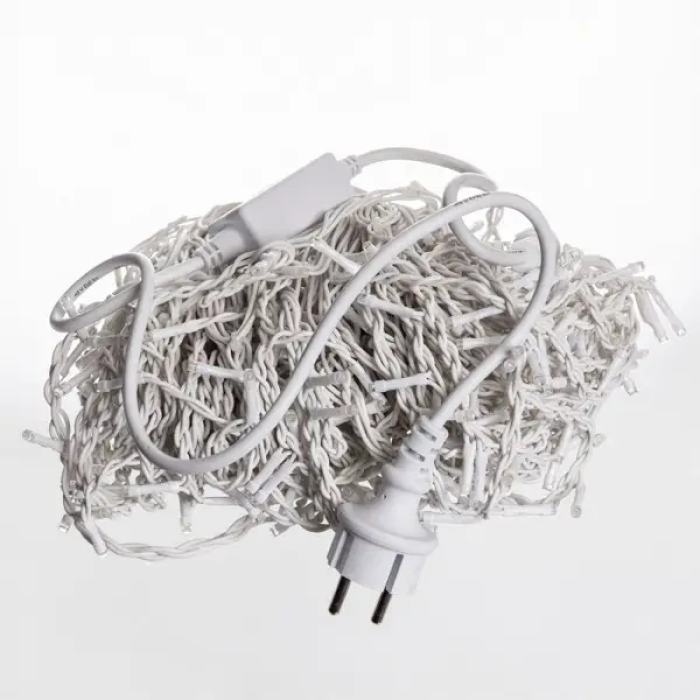 Вулична гірлянда Бахрома 25 м 405 LED гірлянда штора білий провід Синій 25MWBL (78554)