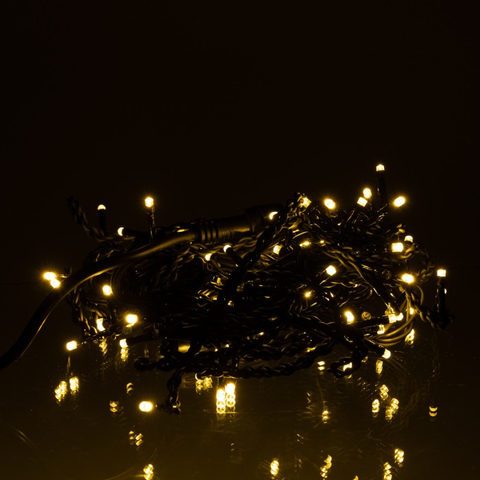 Новорічна гірлянда вулична Бахрома 6 м 105 LED чорний провід Жовтий 6МBY (28700)