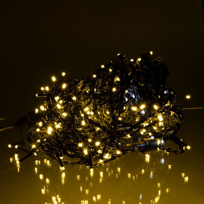 Новорічна гірлянда вулична Бахрома 36 м 600 LED чорний провід Жовтий 36МBY (77494)