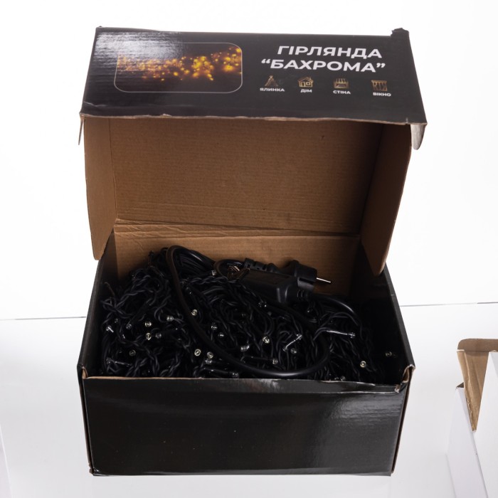 Новорічна гірлянда вулична Бахрома 36 м 600 LED чорний провід Жовтий 36МBY (77494)