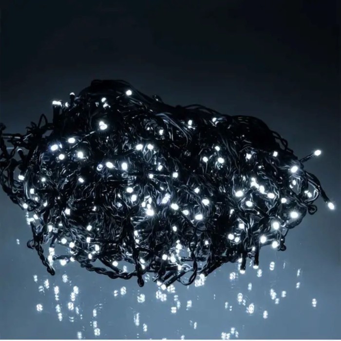 Новорічна гірлянда вулична Бахрома 36 м 600 LED чорний провід Білий 36МBW (39886)