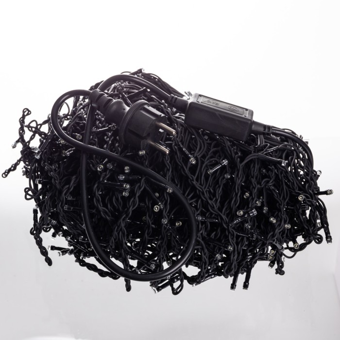 Новорічна гірлянда вулична Бахрома 36 м 600 LED чорний провід Білий 36МBW (39886)