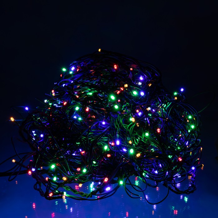 Новорічна гірлянда вулична Бахрома 36 м 600 LED чорний провід Мультиколор 36МBML (10547)