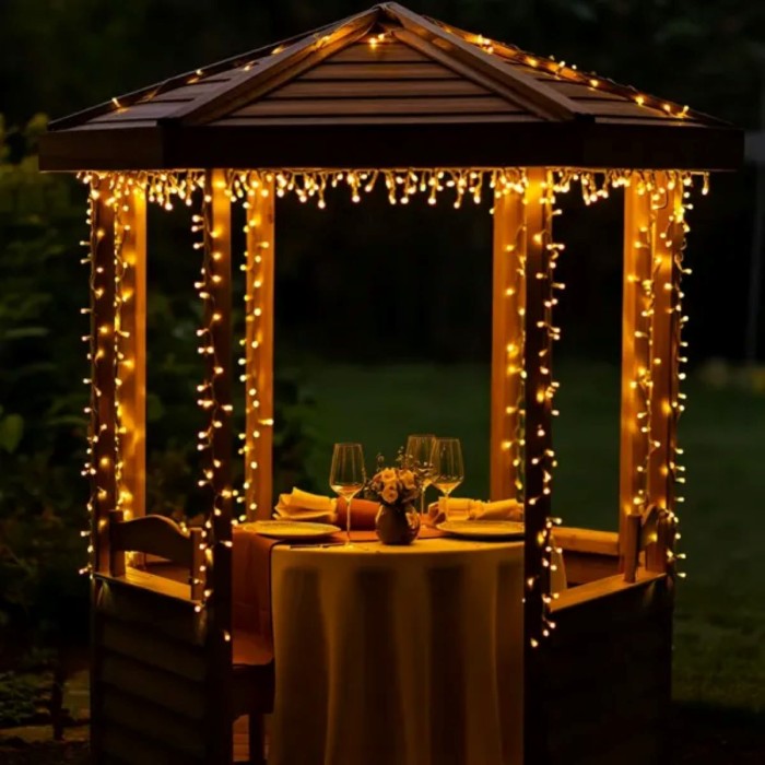 Новорічна гірлянда вулична 30 м 300 LED з сонячною батареєю чорний провід Жовтий SB300L30MBY (58581)