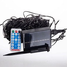Новорічна гірлянда вулична 30 м 300 LED з сонячною батареєю чорний провід Синій SB300L30MBBL (58248)