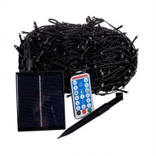 Новорічна гірлянда вулична 50 м 500 LED з сонячною батареєю чорний провід Білий SB500L50MBW (83397)