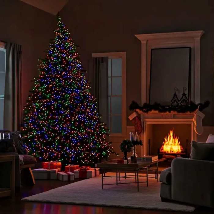 Новорічна гірлянда вулична 100 м 1000 LED з сонячною батареєю чорний провід Мультиколір SB1000L100MBML (34365)