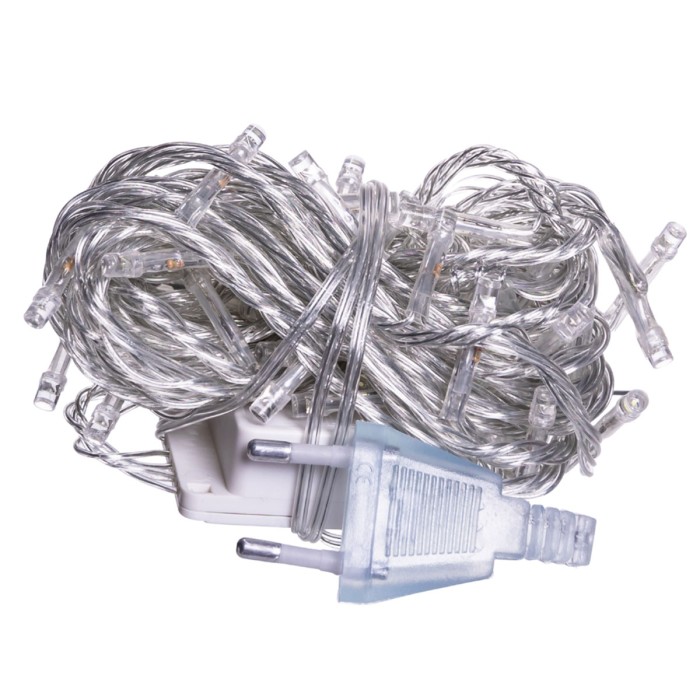 Новорічна кімнатна гірлянда нитка 6 м 50 LED білий провід Білий W50LED6MWW (55408)