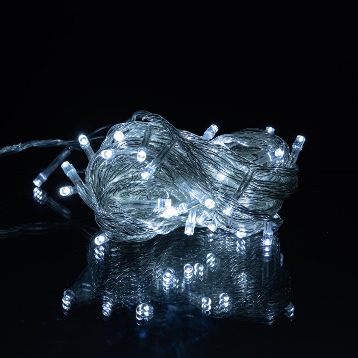 Новорічна кімнатна гірлянда нитка 6 м 50 LED білий провід Білий W50LED6MWW (55408)