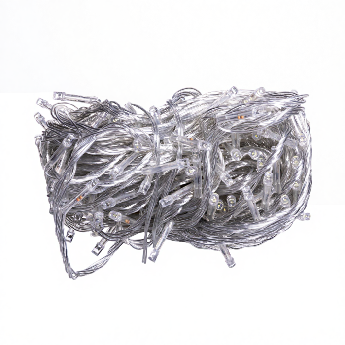 Новорічна гірлянда кімнатна нитка 18 м 180 LED білий провід Білий W180LED18MWW (80719)