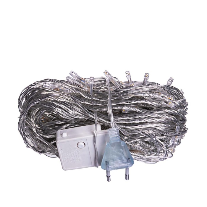 Новорічна гірлянда кімнатна нитка 22 м 220 LED білий провід Жовтий W220LED22MWY (88037)