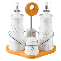 Набір для спецій 4 предмети на бамбуковій підставці (51369)